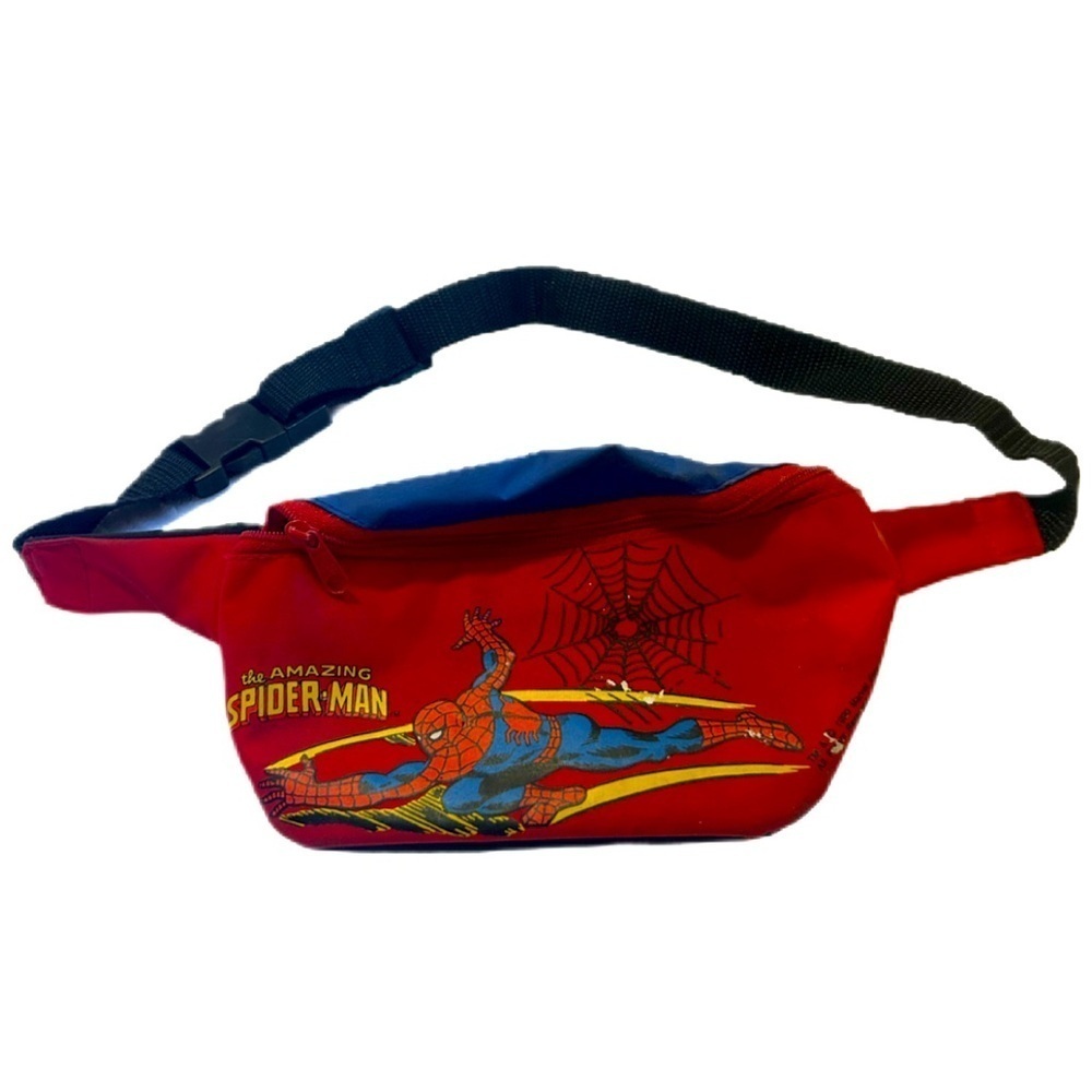 1990 Marvel Vintage Spider-Man Red and Blue Waist fanny Bag pouch - Picture 2 of 11